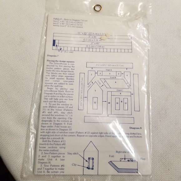 1981 Yours Truly Schoolhouse wall quilt pattern #3951 Pat018 - Picture 4 of 4